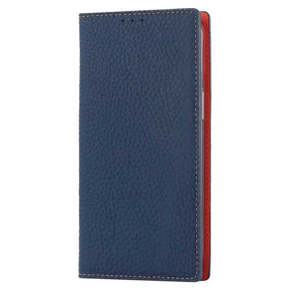 Flip case for iPhone 14 Pro Max, Litchi Skin Grain, dark blue