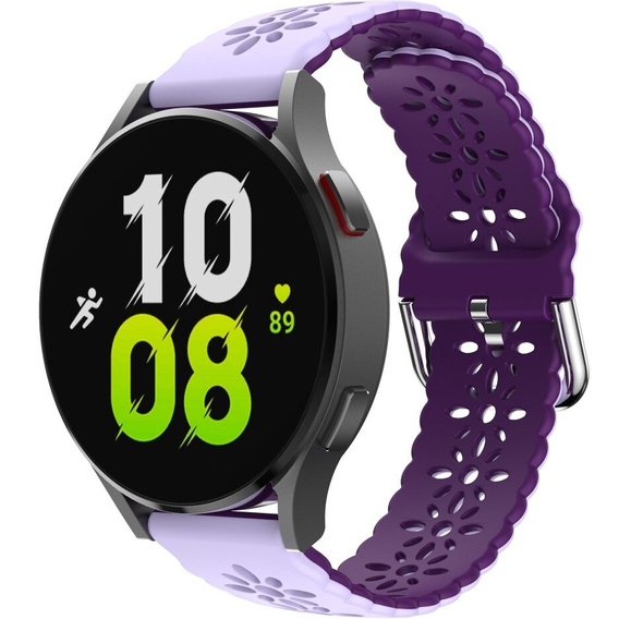 Universal 20mm Soft Hollowed-out Silicone Strap, lavender/purple