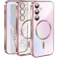 Case for Samsung Galaxy A35 5G, Electro MagSafe, pink + Screen Glass