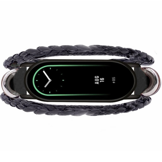 Leather Strap for Xiaomi Smart Band 10 / 9 / 8, Black