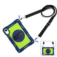 Armoured case for Xiaomi Redmi Pad 2, with stand and shoulder strap – navy blue and green