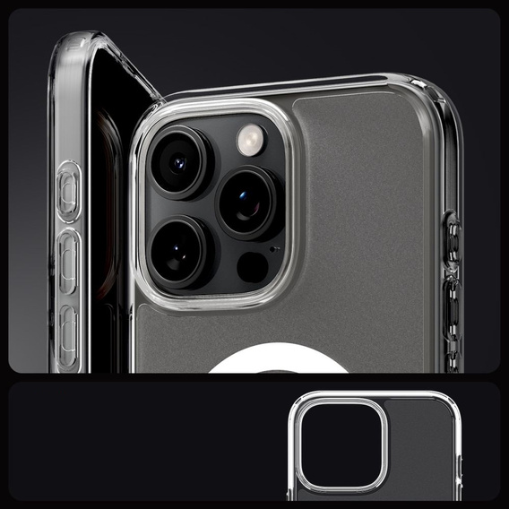 Spigen MagSafe Case for iPhone 16 Pro Max, Ultra Hybrid, transparent / white + 9H Tempered Glass