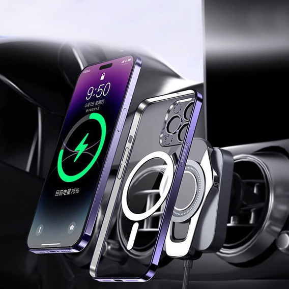 Case for iPhone 14 Pro Max, Electro MagSafe, purple + Screen Glass