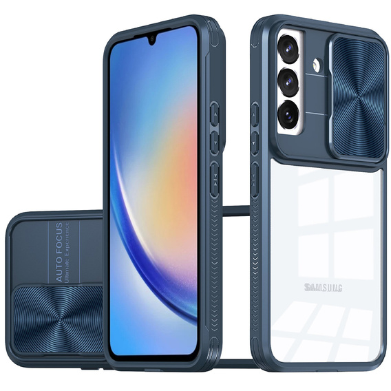 Case for Samsung Galaxy A34 5G, Slide Camera, blue