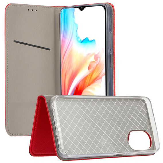 Case for Xiaomi Redmi Note 12s Smart Magnet, red + 9H glass