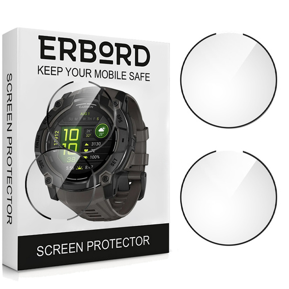 2x ERBORD Hybrid Glass for Garmin Instinct 3 50mm