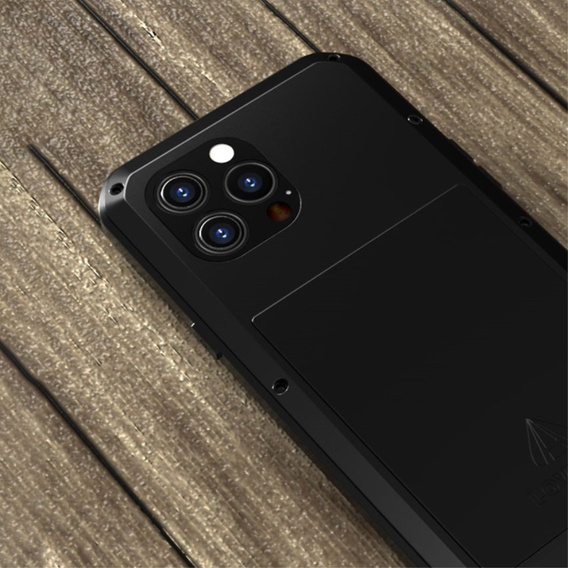 Love Mei Case for iPhone 13 Pro Max, armored with glass, black