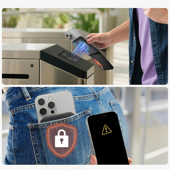 Magnetic wallet with location, NFC and cradle for iPhone 16 Pro