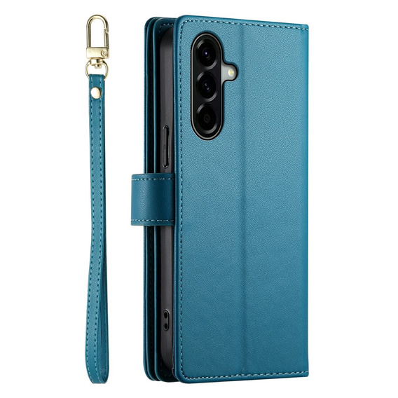 Flip case with zip pocket for Samsung Galaxy A57 5G, blue