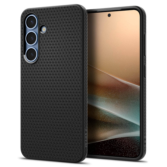 Spigen case for Samsung Galaxy S25+ Plus, Liquid Air, black + 9H Tempered Glass