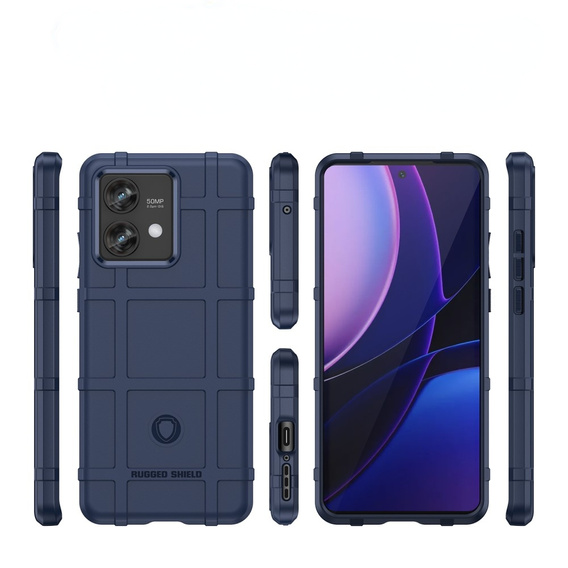 Case for Motorola Edge 40 Neo, Rugged Shield, blue
