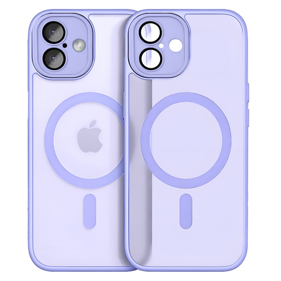 Case for iPhone 16 Plus, for MagSafe, ERBORD Matt Case, purple + Screen Glass