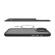Spigen Case for iPhone 16 Pro, Enzo Aramid MagSafe, carbon black / silver + 9H Tempered Glass