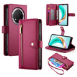 Flip case for Honor Magic 7 Lite, Wallet Zipper Pocket, red