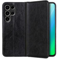 Case for Samsung Galaxy S23 Ultra, Wallet Litchi Leather, black
