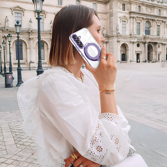 Magnetic Case for Samsung Galaxy A56, for MagSafe, purple + 9H Glass