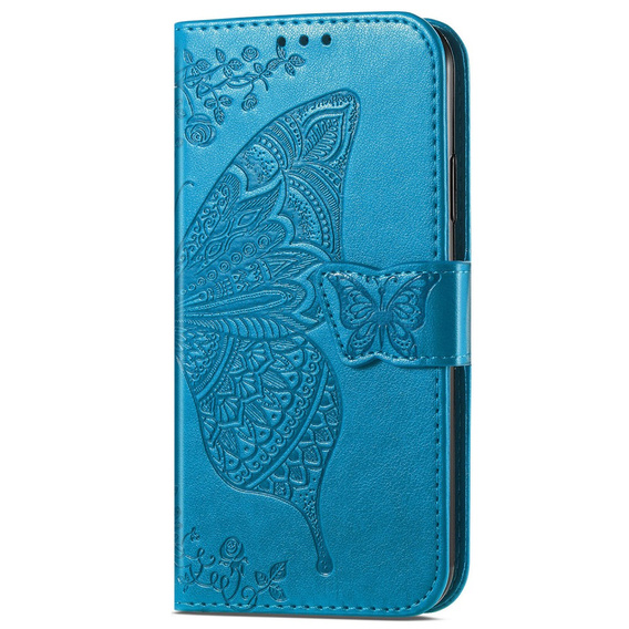 Flip case for Motorola Edge 50 Ultra, Butterfly, blue