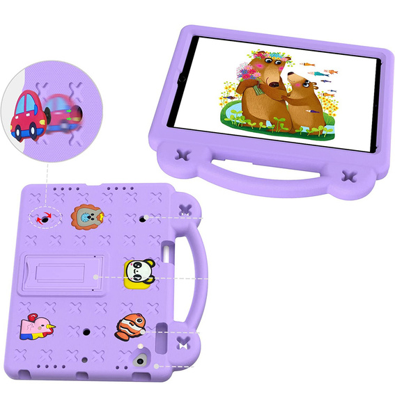 Children's case for Lenovo Tab M10 X505F X605F / Tab P10-X705F/L / Huawei T5 10.1, Cute Patterns, with stand, purple