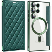 Flip case for Samsung Galaxy S24 Ultra, RFID Wallet MagSafe CamShield, green