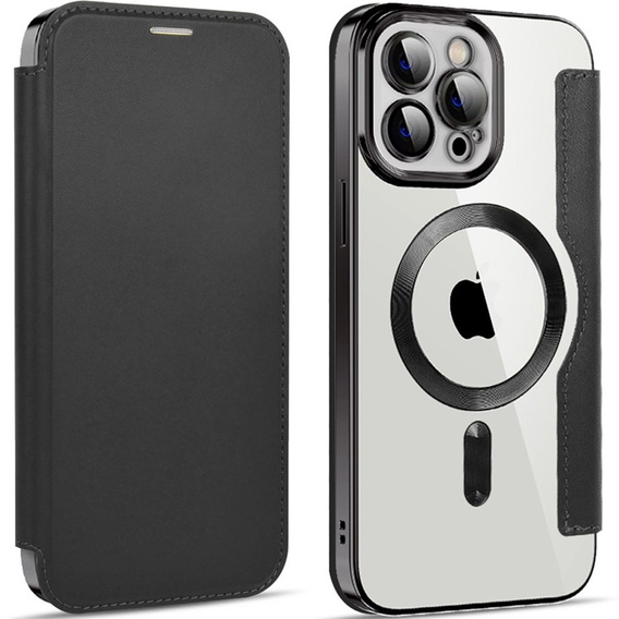 Flip case for iPhone 12 Pro Max, RFID Wallet MagSafe CamShield, black