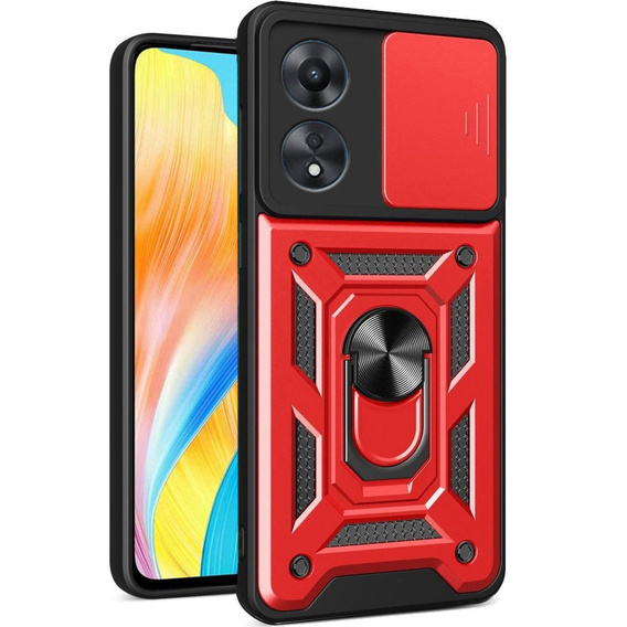Case for Oppo A98 5G, CamShield Slide, red