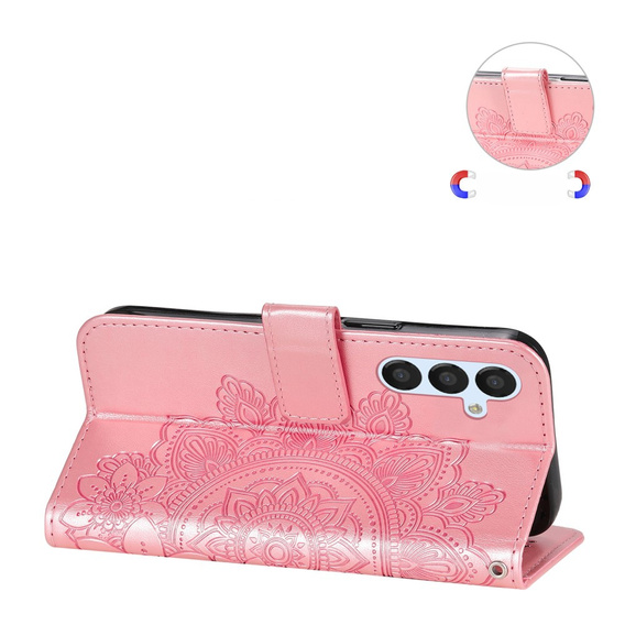 Flip case for Samsung Galaxy A54 5G, Mandala Flower, pink rose gold