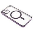 Case for iPhone 12, Electro MagSafe, purple + Screen Glass