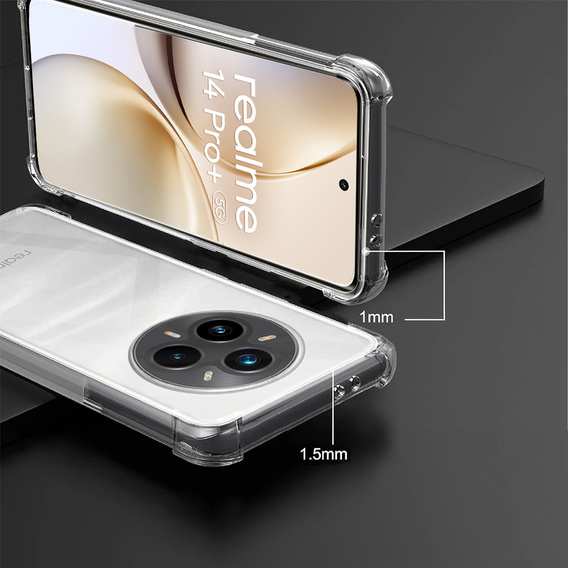Case for Realme 14 Pro+ 5G, Dropproof, transparent