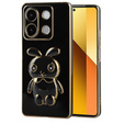 Case for Xiaomi Redmi Note 13 5G, Rabbit, black + 9H Tempered Glass