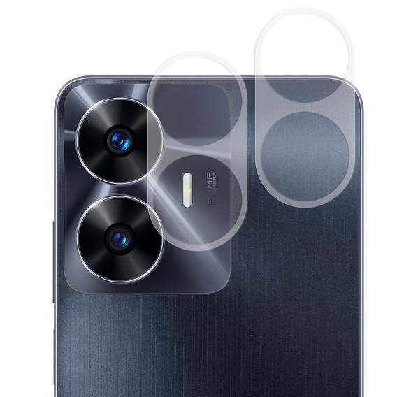 2x ERBORD tempered glass for camera to Realme C55, transparent