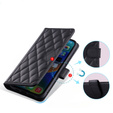 Flip case for Samsung Galaxy S25 Ultra, Rhombus Crossbody Leather, black