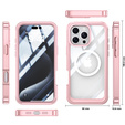 Case for iPhone 16 Pro, Shockproof, with glass, for MagSafe, pink