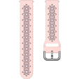 Universal 20mm Soft Hollowed-out Silicone Strap, pink/maroon