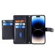 Flip case for iPhone 14 Pro Max, Wallet Zipper Pocket, black