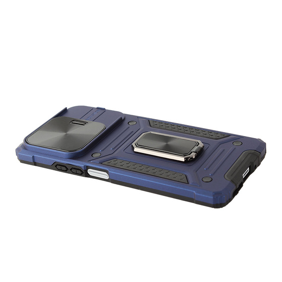 Armored Case for Xiaomi Redmi Note 13 5G, CamShield Slide, blue + Tempered Glass 9H
