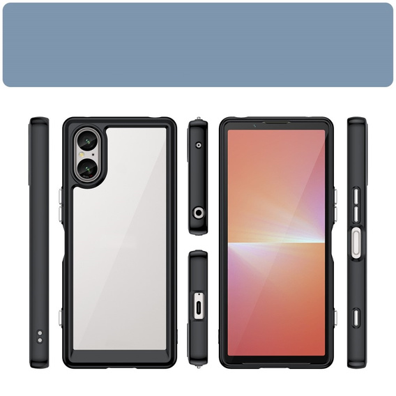 Case for Sony Xperia 5 V, Fusion Hybrid, transparent / black