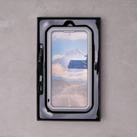 Love Mei Case for Samsung Galaxy A54 5G, armored with glass, silver