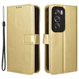Flip case for Oppo Reno 12, Crazy Horse Wallet, gold
