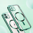 Case for iPhone 12, Electro MagSafe, green + Screen Glass