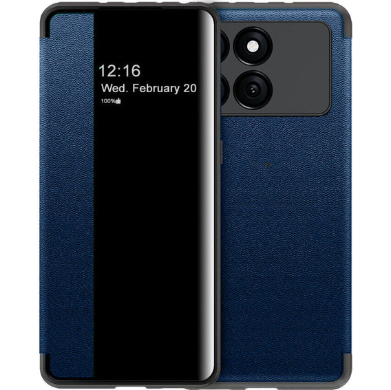 Flap case for Xiaomi Poco F6 Pro, Side View, blue