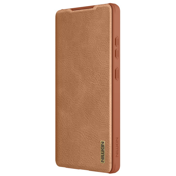 NILLKIN flip case for Samsung Galaxy S25 Ultra, CamShield Qin Pro, leather, brown