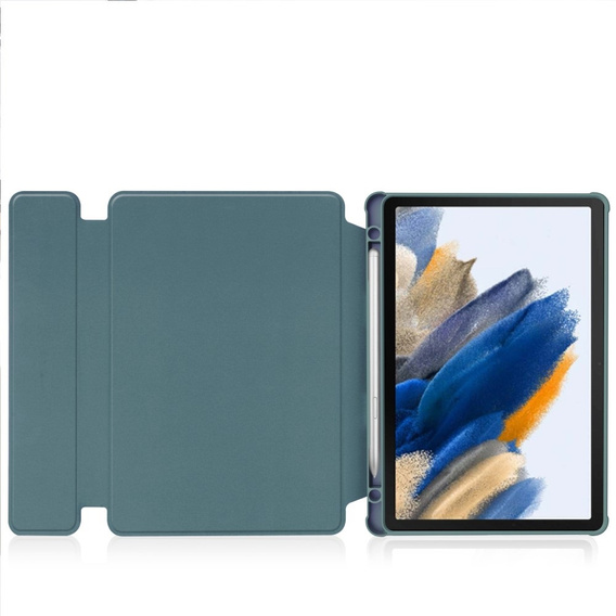 Keyboard case for Samsung Galaxy Tab A9+, Rotary 360° Leather, dark green