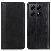 Case for Xiaomi 14T, Wallet Litchi Leather, black