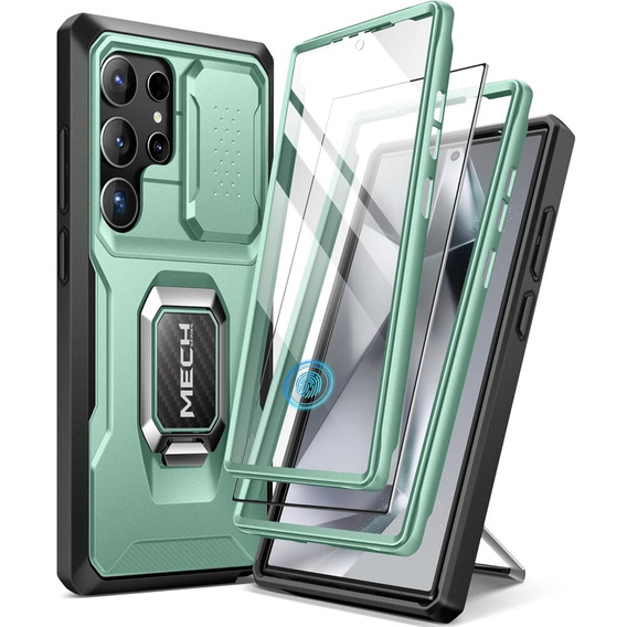 Case for Samsung Galaxy S24 Ultra, Tongate MECH Series with stand, light green