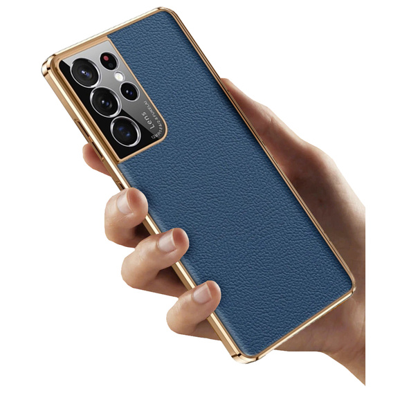 Case for Samsung Galaxy S23 Ultra, Cowhide Leather, dark blue