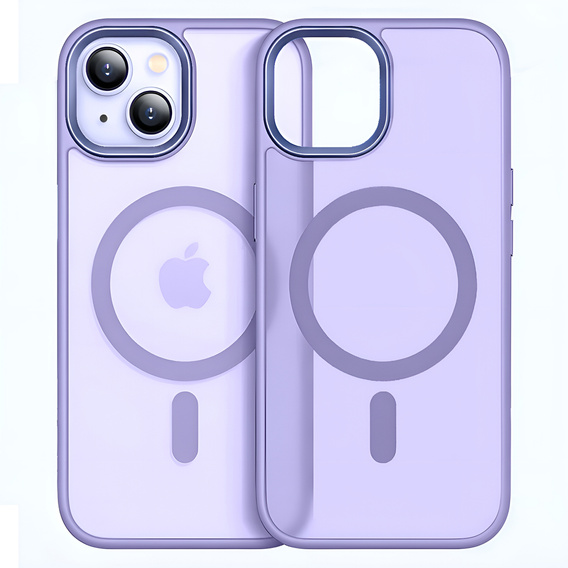 Case for iPhone 13, for MagSafe, ERBORD Matt Case, purple + Screen Glass