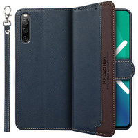 Flip case for Sony Xperia 10 IV, KHAZNEH RFID Case, blue