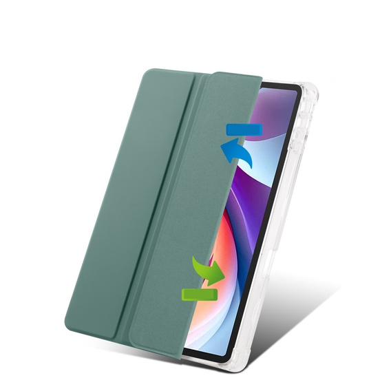 Case for Lenovo Tab M11, Smartcase Hybrid, with stylus space, dark green