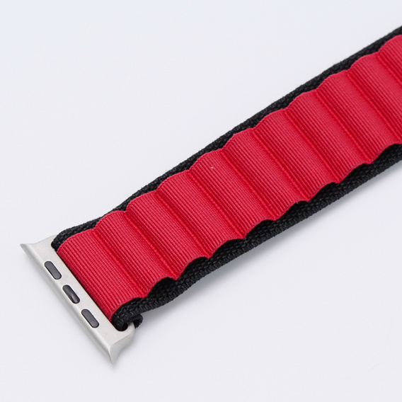 Nylon Strap for Apple Watch 1/2/3/4/5/6/7/8/SE/ULTRA 42/44/45/49mm, Black / Red