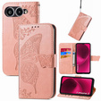 Flip case for T Phone 3 5G, Butterfly, pink rose gold